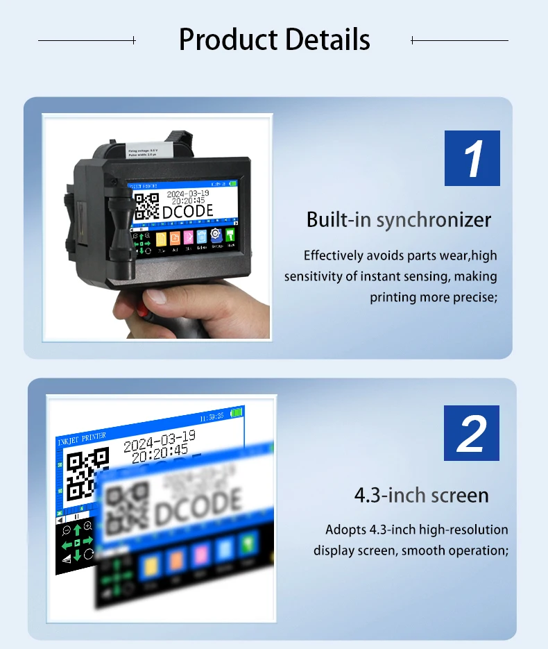 1750PLUS-1 25.4mm Handheld Inkjet Printer Portable TIJ Printer Logo Counter Batc