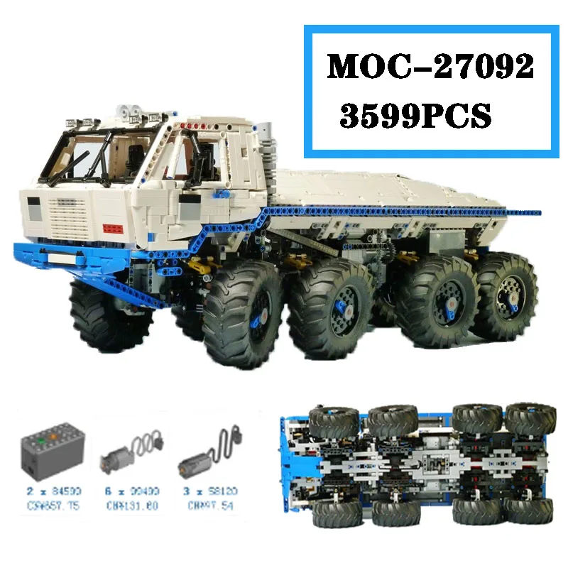 

Building Block MOC-27092 Drag 8x8 Off-road Truck High Difficulty Assembly 3599PCS Model Adult and Children's Toy Birthday Gift