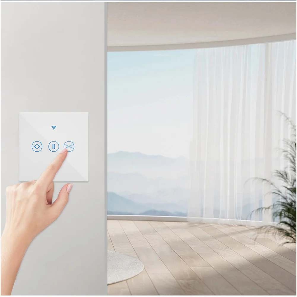 침실 WiFi 스마트 커튼 음성 제어 2.4G WiFi 연결 음성 어시스턴트 호환 스마트 스케줄링 타이머