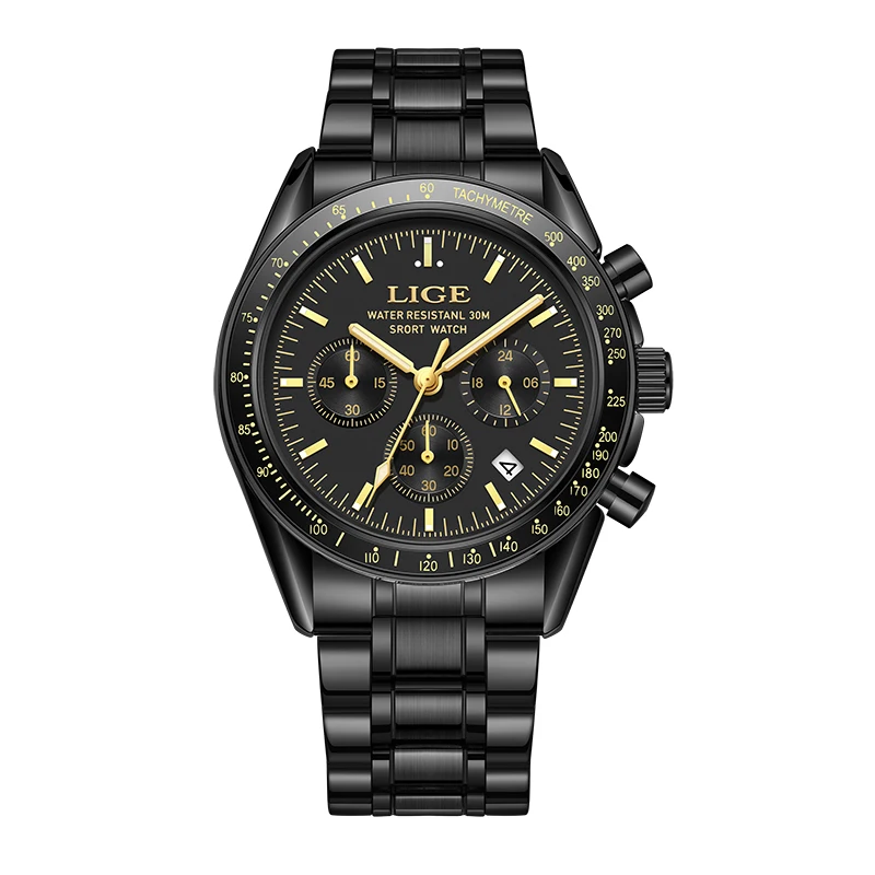 LIGE Classic Watches for Men Business Military Waterproof Watch Men Top Brand Luxury Sports Quartz Chronograph Montre Homme+BOX
