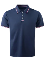 Polo d'été à manches courtes et col élastique pour hommes, couleur unie, séchage rapide, T-Shirt de sport pour vêtements actifs 3
