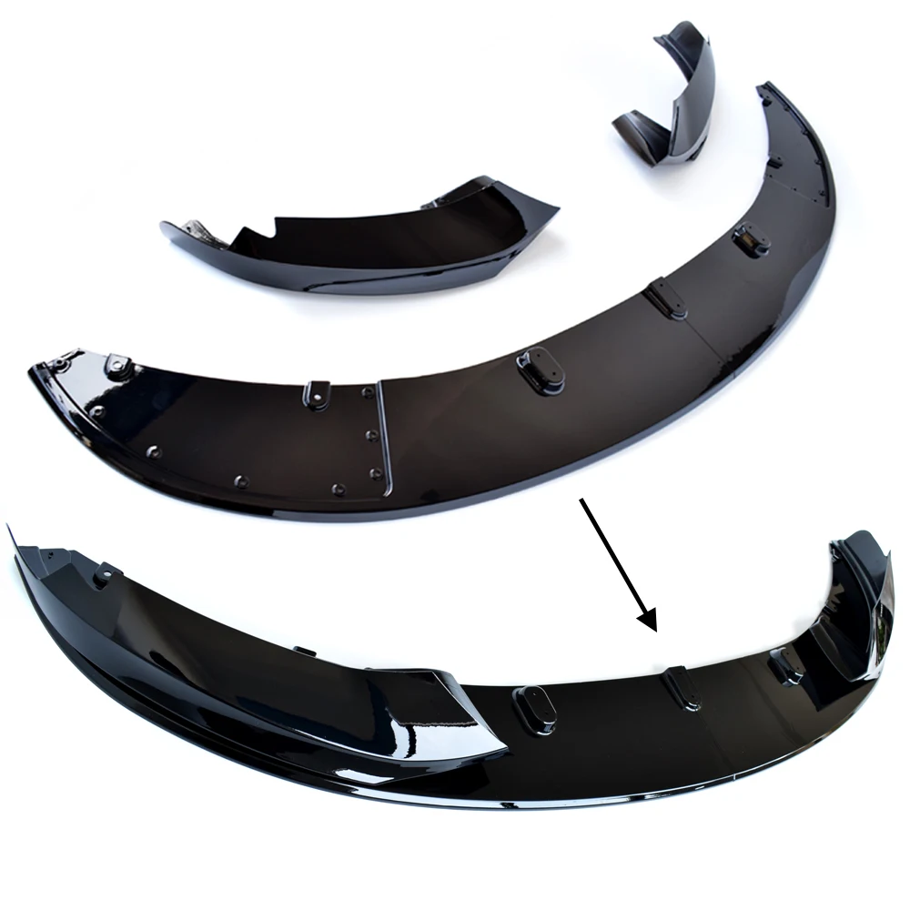 MP-design Glazing Black ABS Plastic Front Bumper Lip Chin Spoiler for BMW F32 F33 F36 4 Series 2014-(M Sport Models Only)