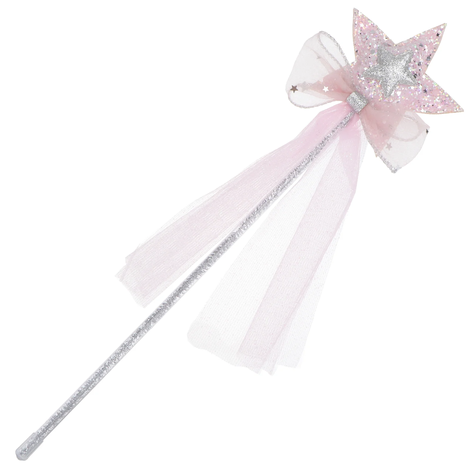 

1pc Yarn Net Fairy Wand Children's Cane Toys Girls's Wand Plaything (Pink)