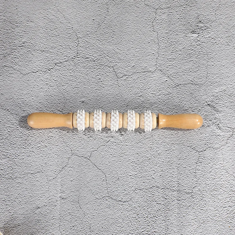 Premium Wooden Deep Tissue Massage Roller Tool - Full Body Relaxation Aid