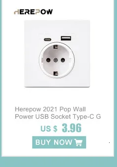 Herepow Universal Plug Converter FR AU US UK To EU Travel Adapter High Quality Home Plug Adapter 16A 250V Wall Electric Socket