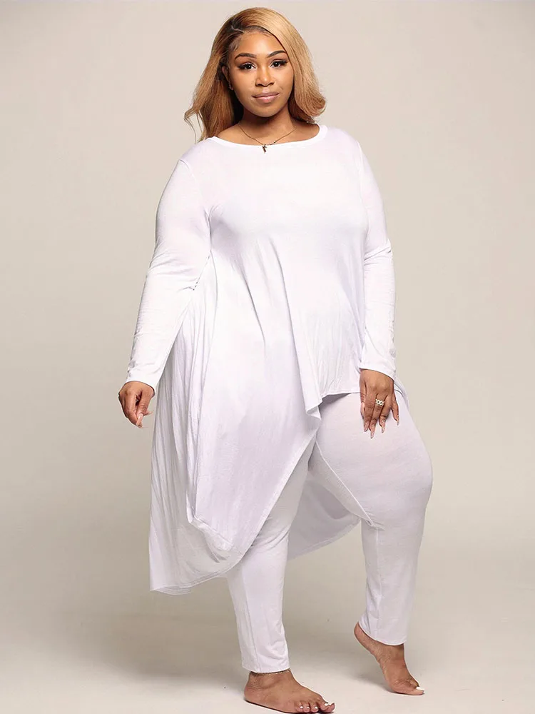 Two Piece Sets Womens Outifits Plus Size T-shirts with Leggings Pants Lady Curvy Large Size Suit Wholesale Bulk Dropshipping