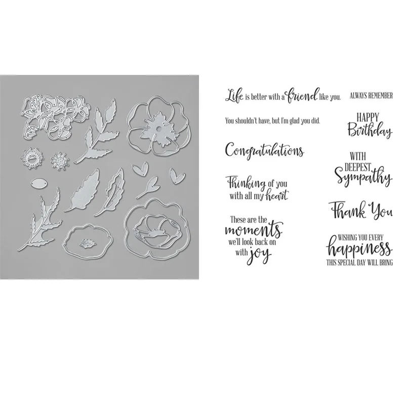 Poppy Die Cuts Scrapbooking Embossing Dies Poppy Flower Cutting Dies 2020 Poppies Cutting