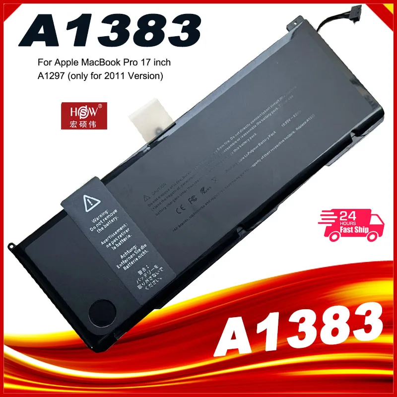 Nova Bateria A1383 para Apple Macbook Pro 17 Polegadas A1297 2011 Versão 0207149-a10 Mc725ll a Md311ll a Mb604ll a de Alta Qualidade