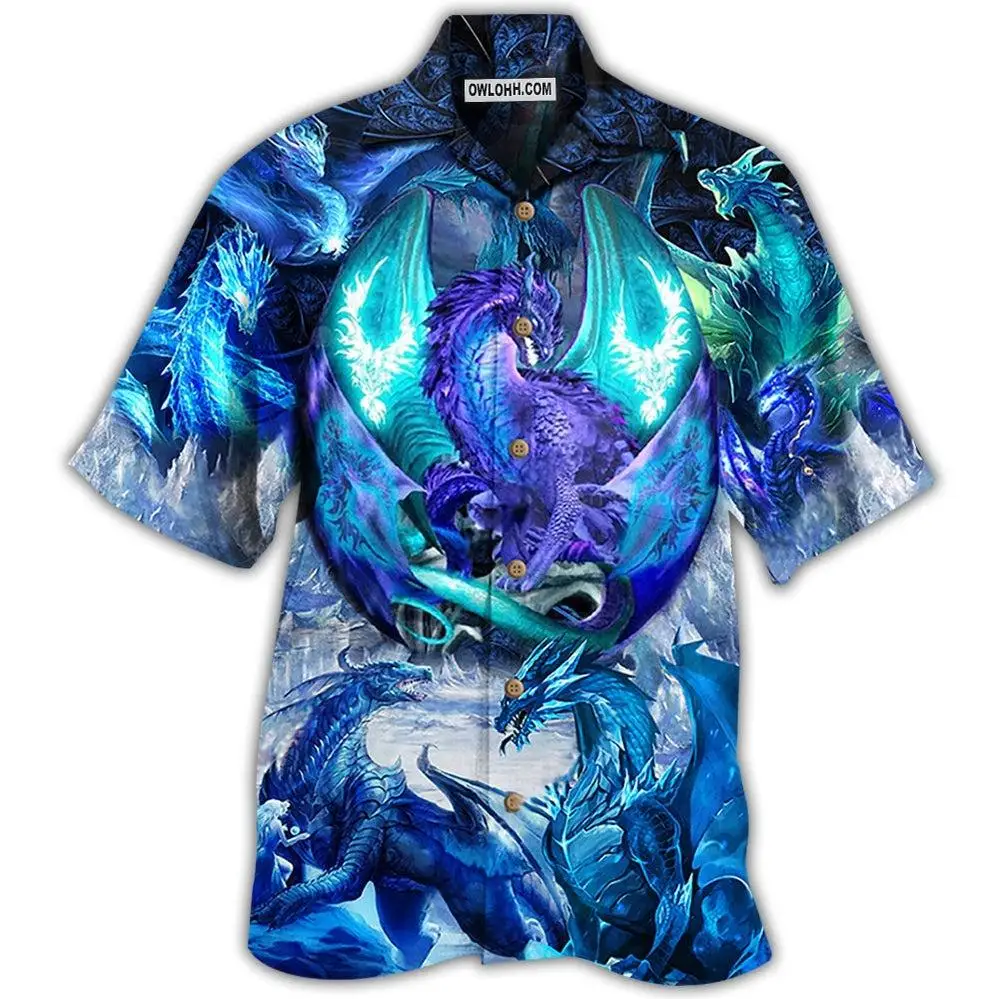 Summer Beach 3D Print Dragon Loose Short Sleeve Retro Shirt Streetwear Camisas Casuais Hawaiian Blouse Slim Fit Men Clothing