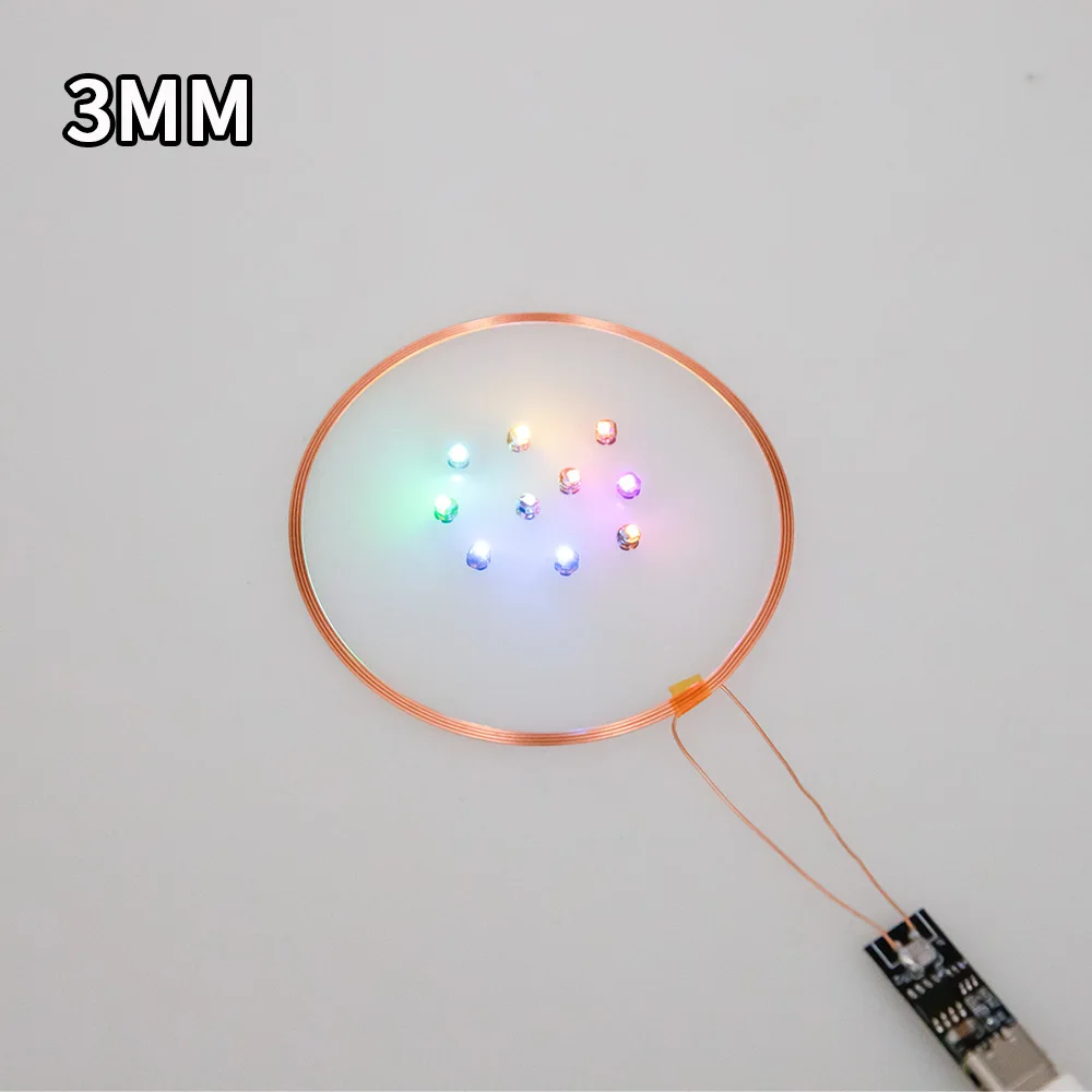 Diameter 3/4/5MM Miniature Wireless Power Supply LED Lamp Beads Model Induction Lights Tools Coil Kits 6