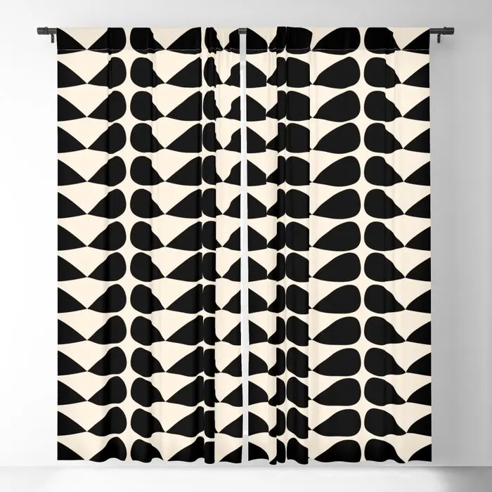 

Abstract Black and Almond Cream Blackout Curtains 3D Print Window Curtains for Bedroom Living Room Decor Window Treatments