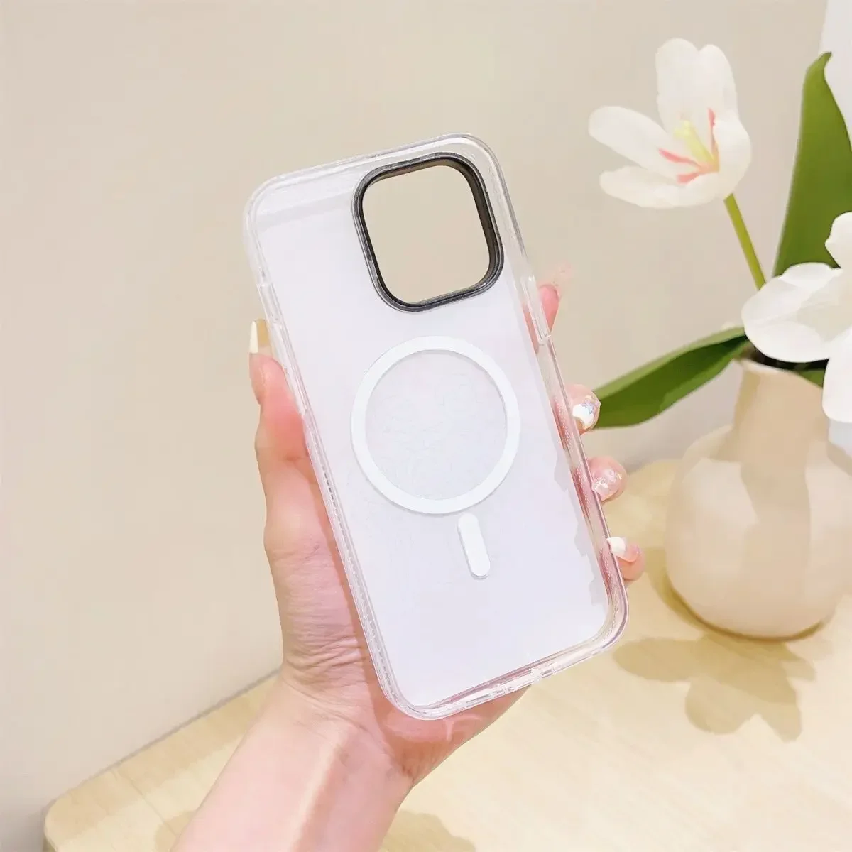 MagSafe Transparent Border Note Paper Phone Case Cover for IPhone 11 12 13 14 15 Pro Max Case for IPhone 15 Pro Max