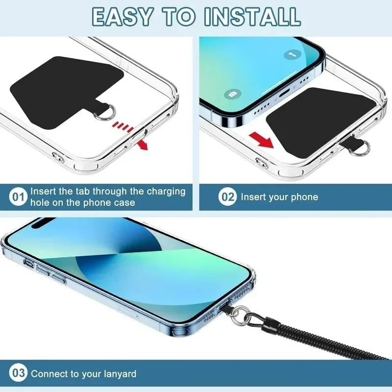 Telescopic Anti-Drop Phone Tether with Buckle and Keychain Attachment