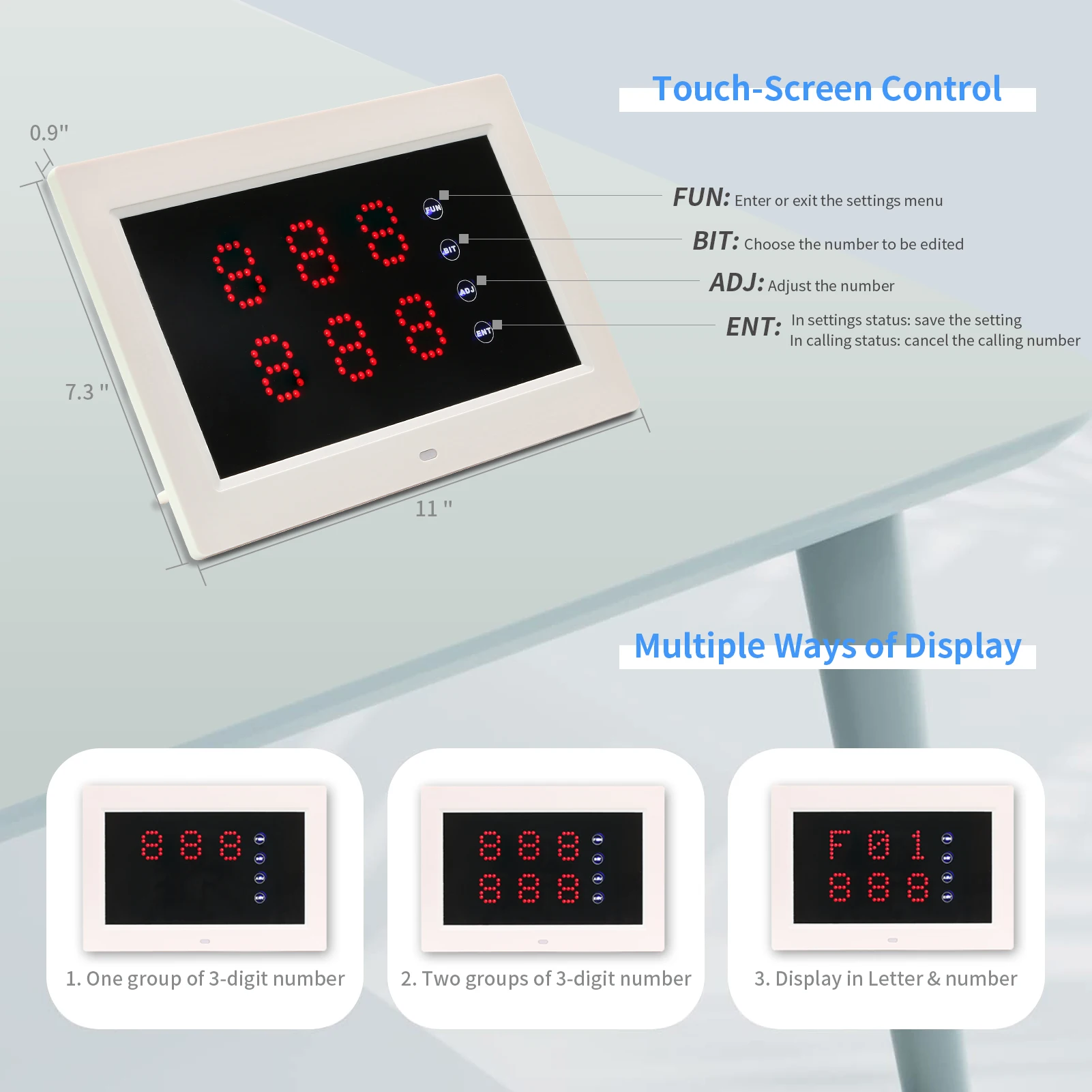 Restaurant Pager System LED Number Screen Monitor Receiver + Wireless Calling Button For Waiter Caregiver Pager Nurse Alert