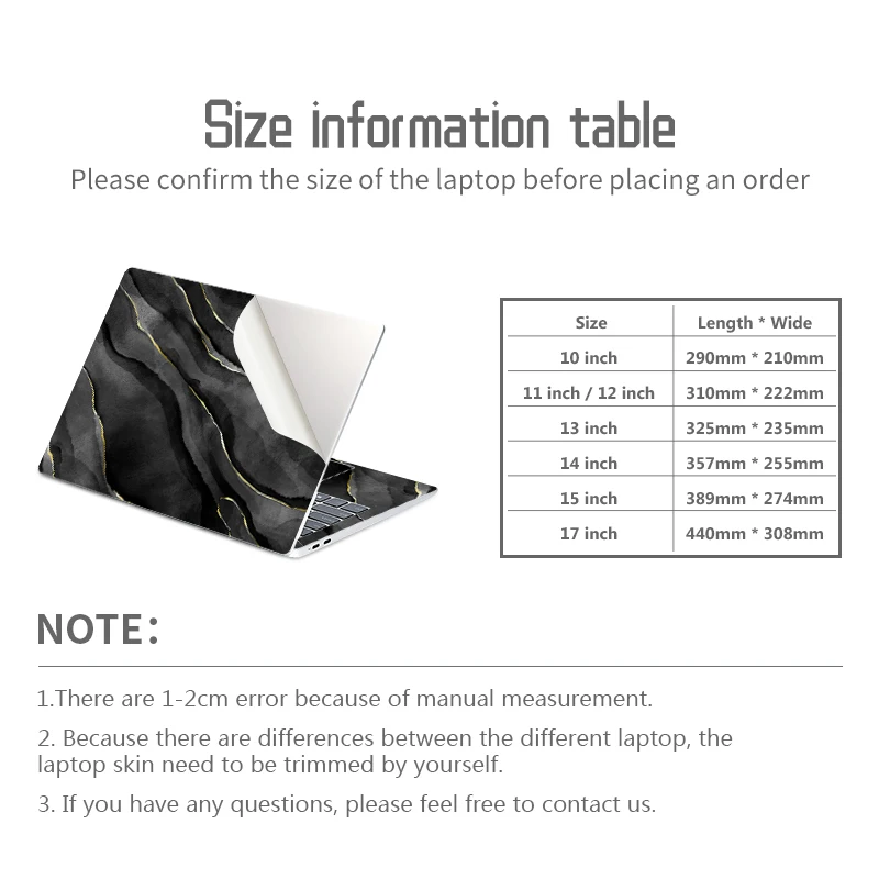 Universal Marble Laptop Skins Adesivo Pvc Skin Case Decorar Capa para Macbook Lenovo hp Acer Decalque 13 14 15.6 17.3 - Imagem 2