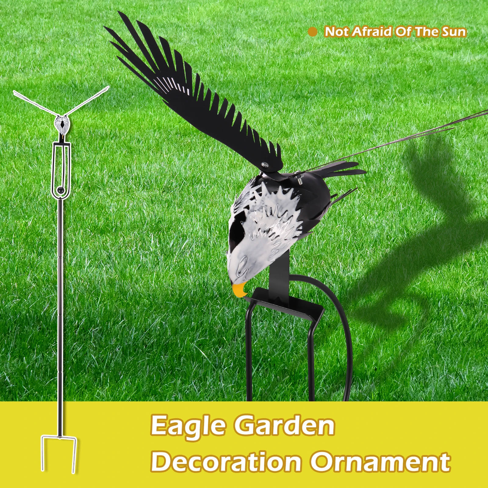 EagleWindSpinnerStakeIronWingFlappingEagleWindSpinnerLifelike