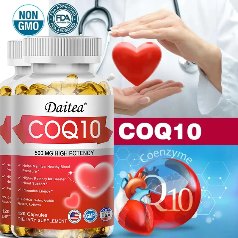 CoQ10 Coenzyme Q10 Softgel Capsules - 200mg, 2 Bottles (240 Total) For Heart Health & Energy