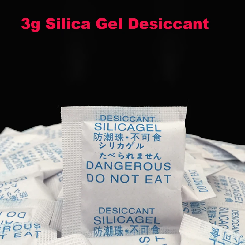 100 Packs 3g Grams Silica Gel Desiccant Moisture Absorber Reusable  Dehumidifier