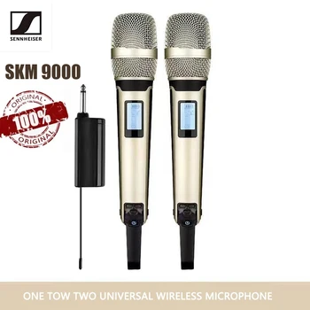 100% 오리지널 SENNHEISER 무선 마이크, 원 드래그, 2 U 세그먼트 FM 홈 사운드 카드, 스테레오 야외 노래방 무대, SKM9000