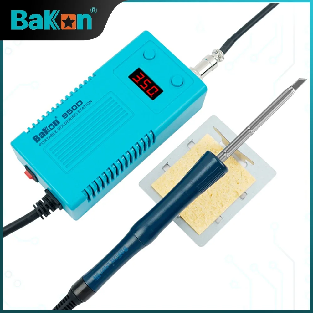 

Электрический паяльник Bakon BK950D, 240 в, цифровая паяльная станция 50 Вт, печатные платы, паяльник с наконечником T13, новинка 2023