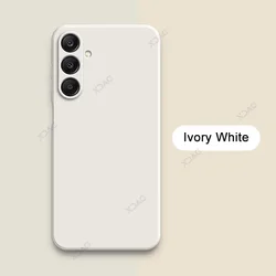 Luxury Soft Square Liquid Silicone Armor Cellphone Case Cover - Samsung A26 (Ivory White)