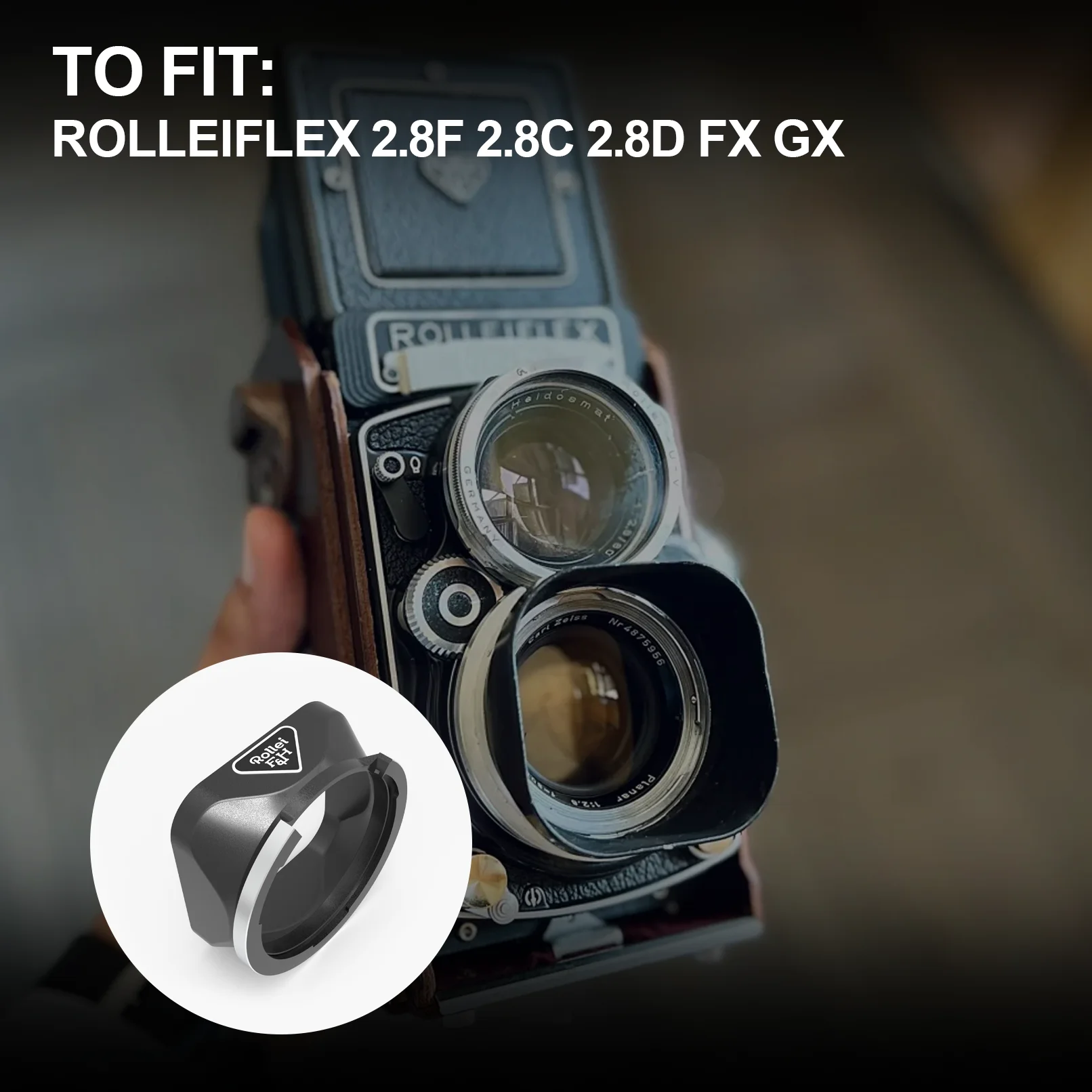 Rolleiflexローライフレックス　2.8用メタルフード　Bay III New Bay III Metal Lens Shade Square Lens Hood for Rolleiflex