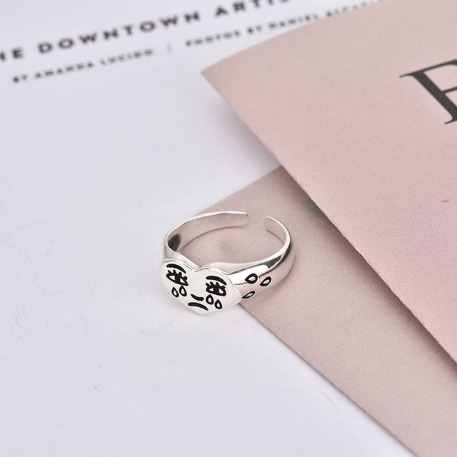 New Popular Cross Chain Opening Adjustable Punk Hip Hop Combination Ring Korean Fashion Temperament Men and Women Trend