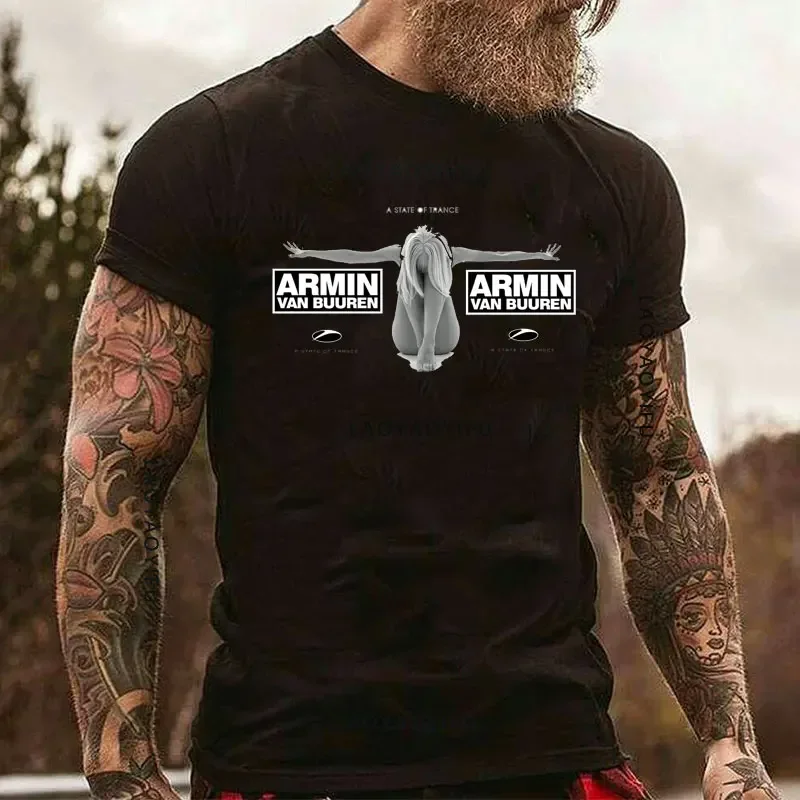 

Модная уличная футболка ARMIN OF Dj в стиле хип-хоп, мужская повседневная футболка с надписью ARMIN OF neighbor Bless, футболка для фанатов музыки Trance, топы унисекс