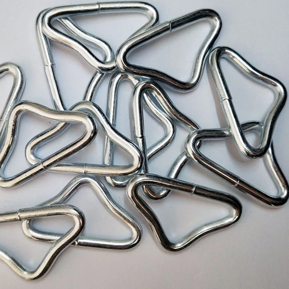 Outdoor Triangle Buckle 20 Sets Triangle Belt Rings Spring Buckle Rings