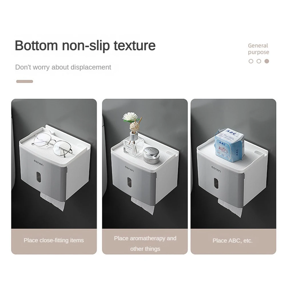 Toilet Paper Holder Waterproof Storage Box Wall Mounted Toilet Roll Dispenser Portable Toilet Paper Holder Bathroom Accessories images - 6