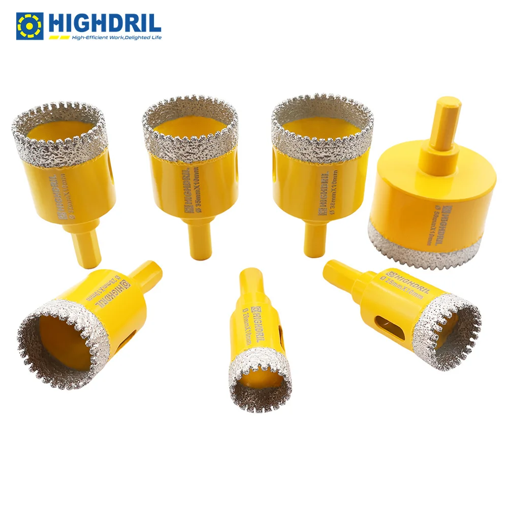 

HIGHDRIL Diamond Drilling Core Bits 1pc Dia 20 to 50mm Triangle Shank Drilling for Tile Granite Marble Ceramic