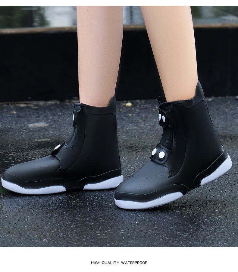Wasserdichte Schuhüberzüge Wiederverwendbare Silikon-Regenschuh-Schutzhülle Unisex für Männer und Frauen Doppelknopf Großmäuliger Schuh-Wasserschutz – Detail 13
