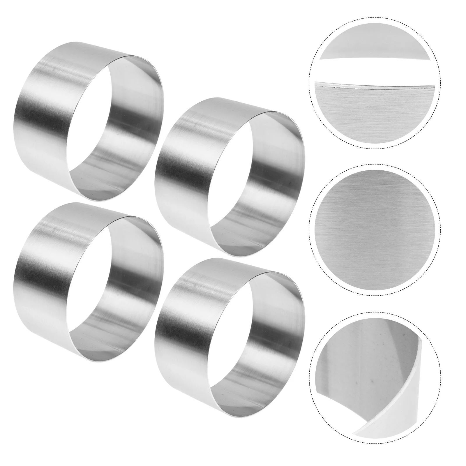 

4 Pcs Round Mousse Circle Molds Cake Knife Wisking Tool Stainless Steel Asseriories