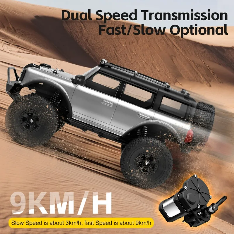 Détail du moteur électrique et de la transmission 4x4 du Crawler Buggy RC 1:18.