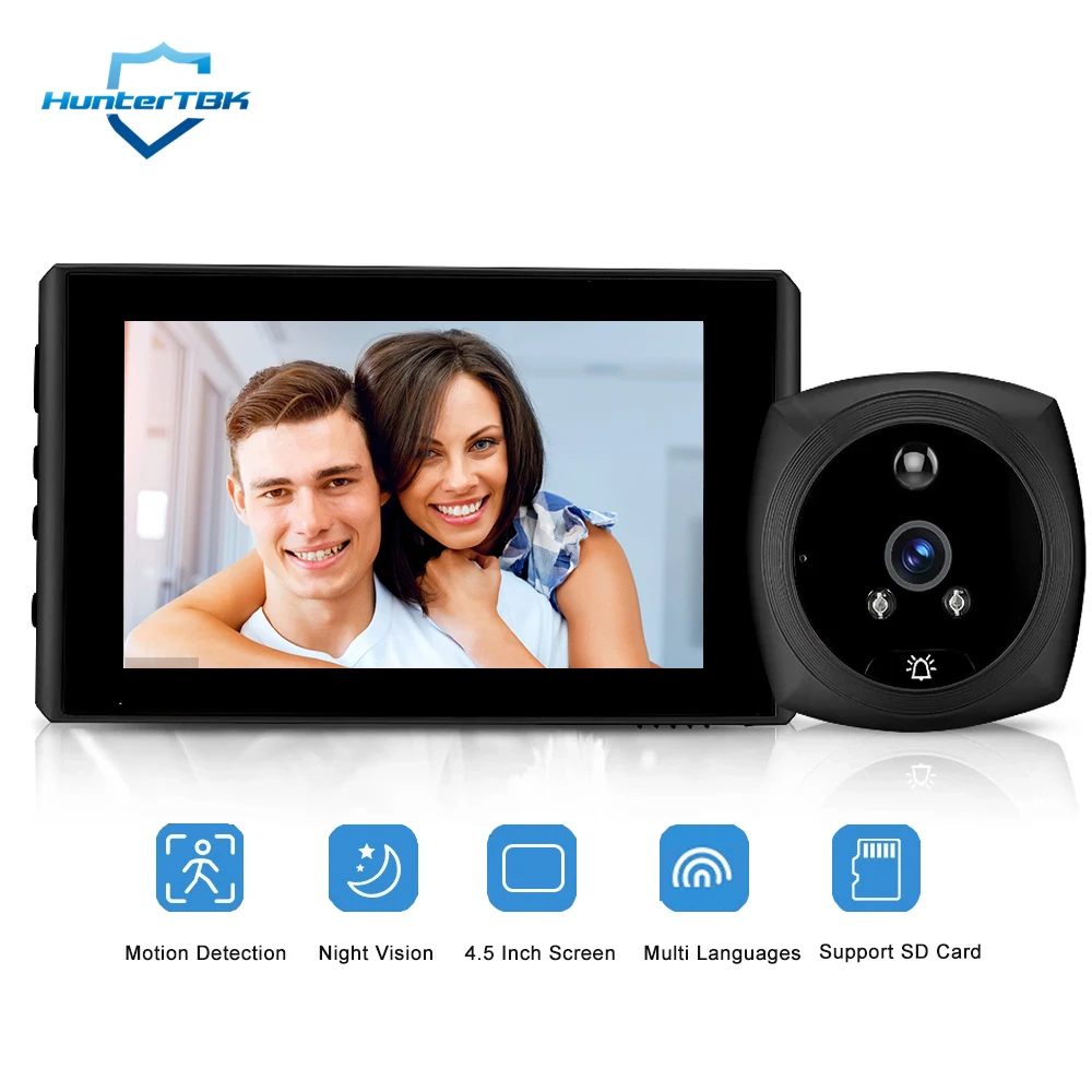 4.5 Inch 1080P Digital Door Viewer Smart Home Peephole Doorbell Camera PIR Motion Detection Night Vision Video Doorbell