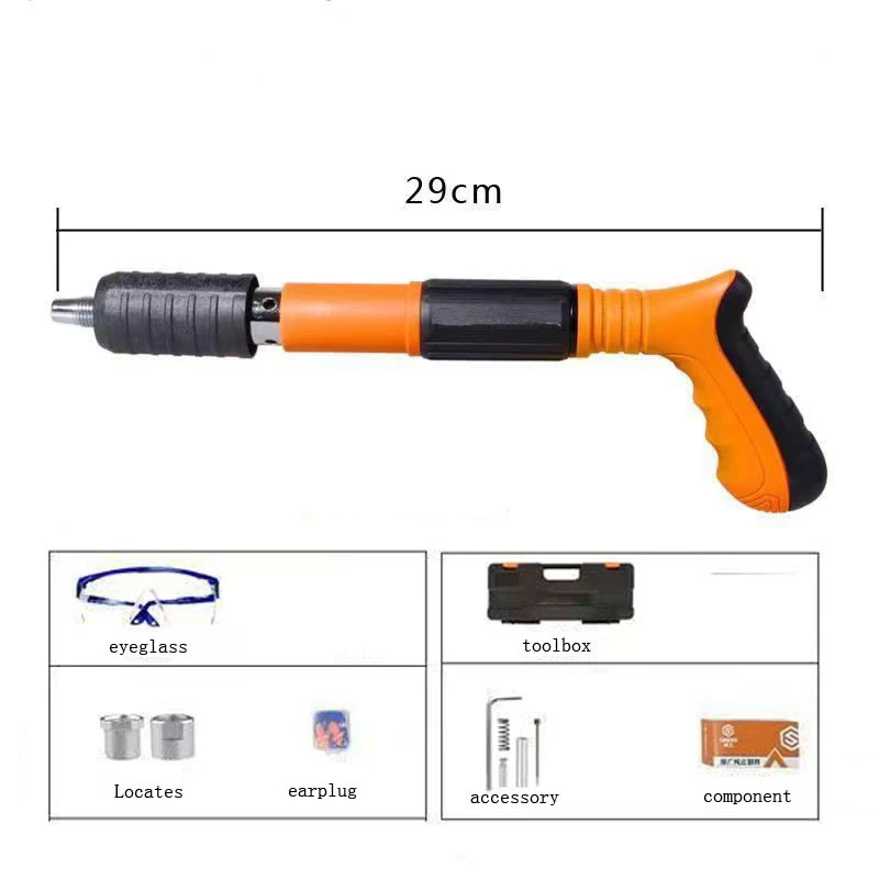 Handheld Powerful Concrete Nail Gun，Dedicated Mini Cannon Nailer，Wall