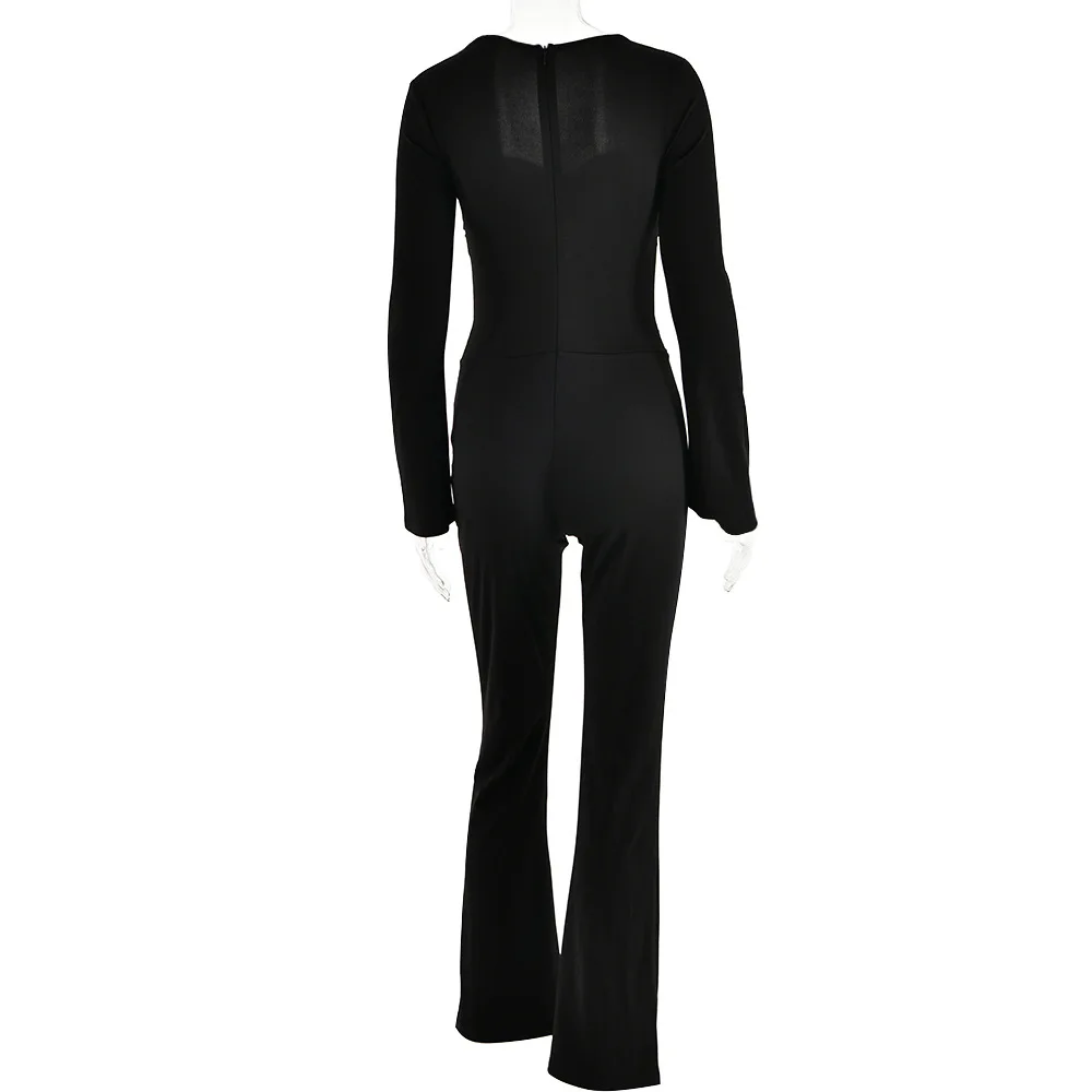 Woman Jumpsuits Elegant Bodysuit Office Lady Jumpsuit Long Sleeve Full Sexy Women's Clothing Y2K Outfit White Streetwear