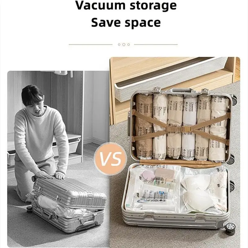 Non c' è bisogno di pompa a compressione per vuoto borse da viaggio  Organizer accessori gadget salvaspazio borsa per riporre vestiti  abbigliamento - AliExpress