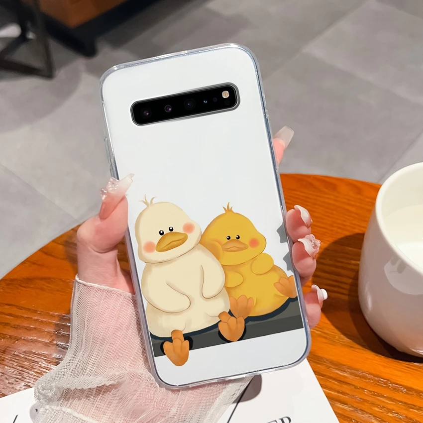 Romantic Rose Pattern Transparent TPU Silicone Anti-Slip Bumper Phone Cover