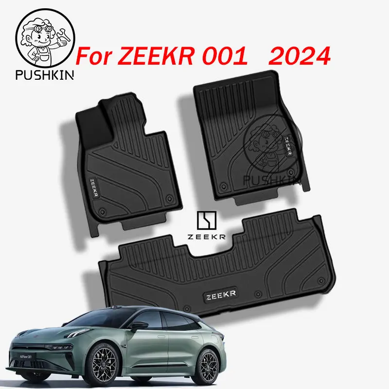 For ZEEKR 001 2024 car waterproof non-slip floor mat TPE modified car accessories Fully surrounded special foot pad