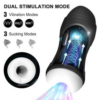 Automatic Male Masturbator Vibration Blowjob Sucking Machine for men Silicone Pocket Vagina Masturbation Cup Sex Toys Adult Good 2
