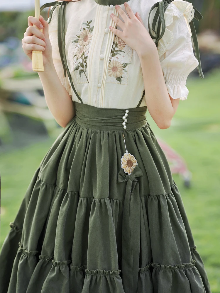 ワンピース [fletta] Pintuck Overall Skirt Pintuck Ribbon Skirt by Metamorphose Temps de Fille