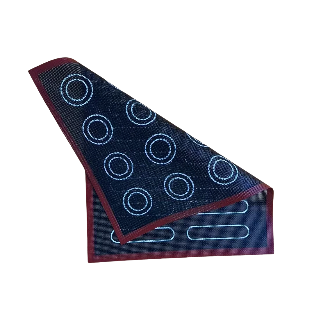 Double Sided Printing Hollow Out Biscuit Design Non-stick Perforated Baking Mat Noodle Kneading Mat 1pc Camping Holiday Gifts