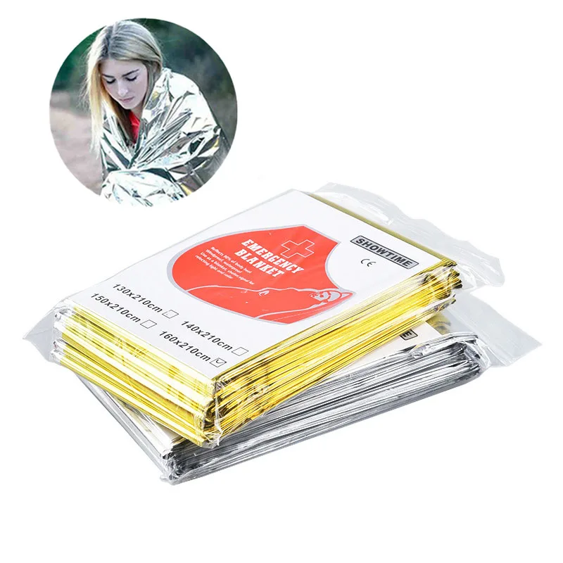 Emergency Blanket Outdoor Survival Rescue First Aid Foil Thermal Hypothermia Windproof Multi-use Camping