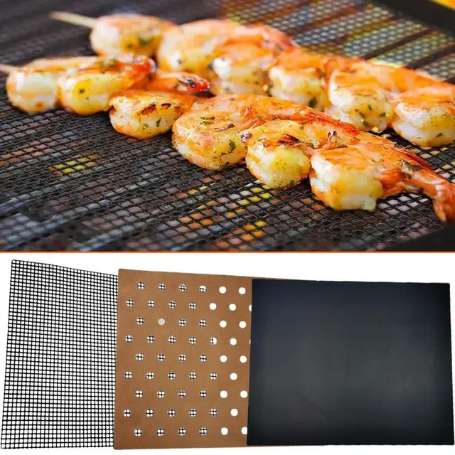 3Db Grillező Szőnyegek Kültéri Grill Sütőszőnyeghez Nem Tapadós Grilllemezek Szilikon Szőnyeg Bbq Kiegészítők Mikrohullámú Sütőhez - Image 2