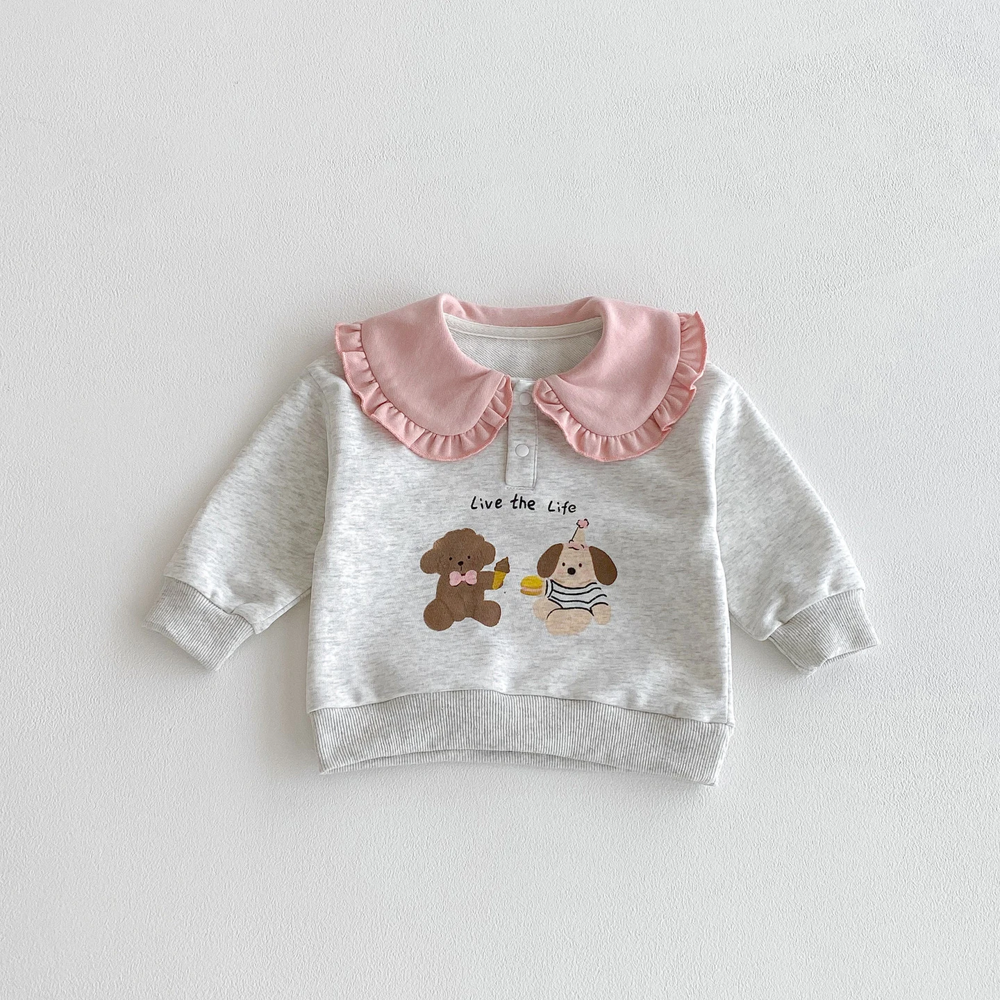 Girls Cartoon Print Hoodie and Pink Pants Sports Suit