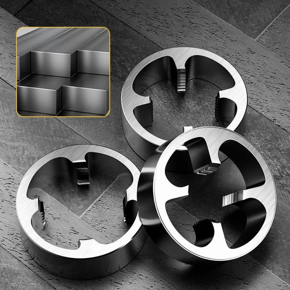 6Pcs PVC Pipe Threader Tool Pipe with 1/2 Inch 3/4 Inch 1 Inch Dies Pipe Threader Plumbing Manual Hand Tool Round Die Set