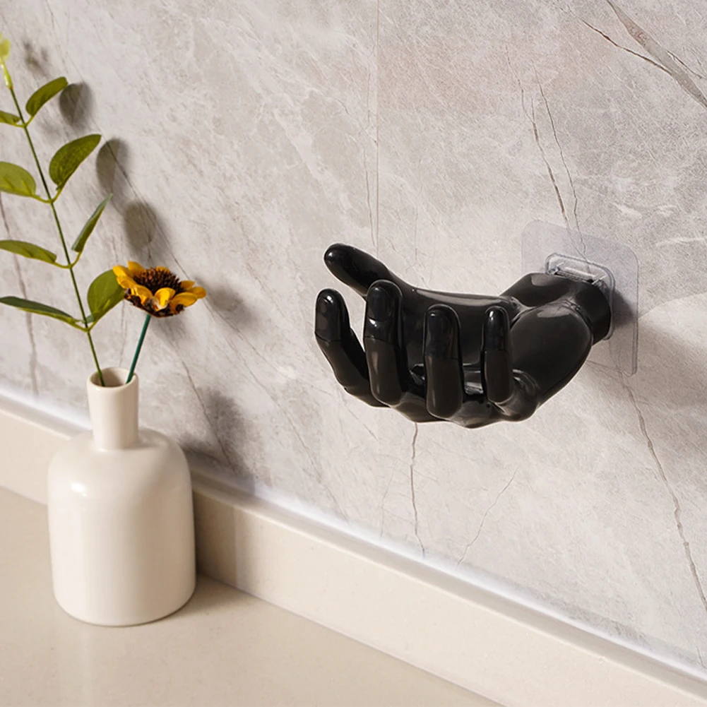 Resin Wall Hanger No Drilling Hand Shape Palm Shaped Hook Multifunctional Key Headphone Storage Rack for Home Bathroom Kitchen