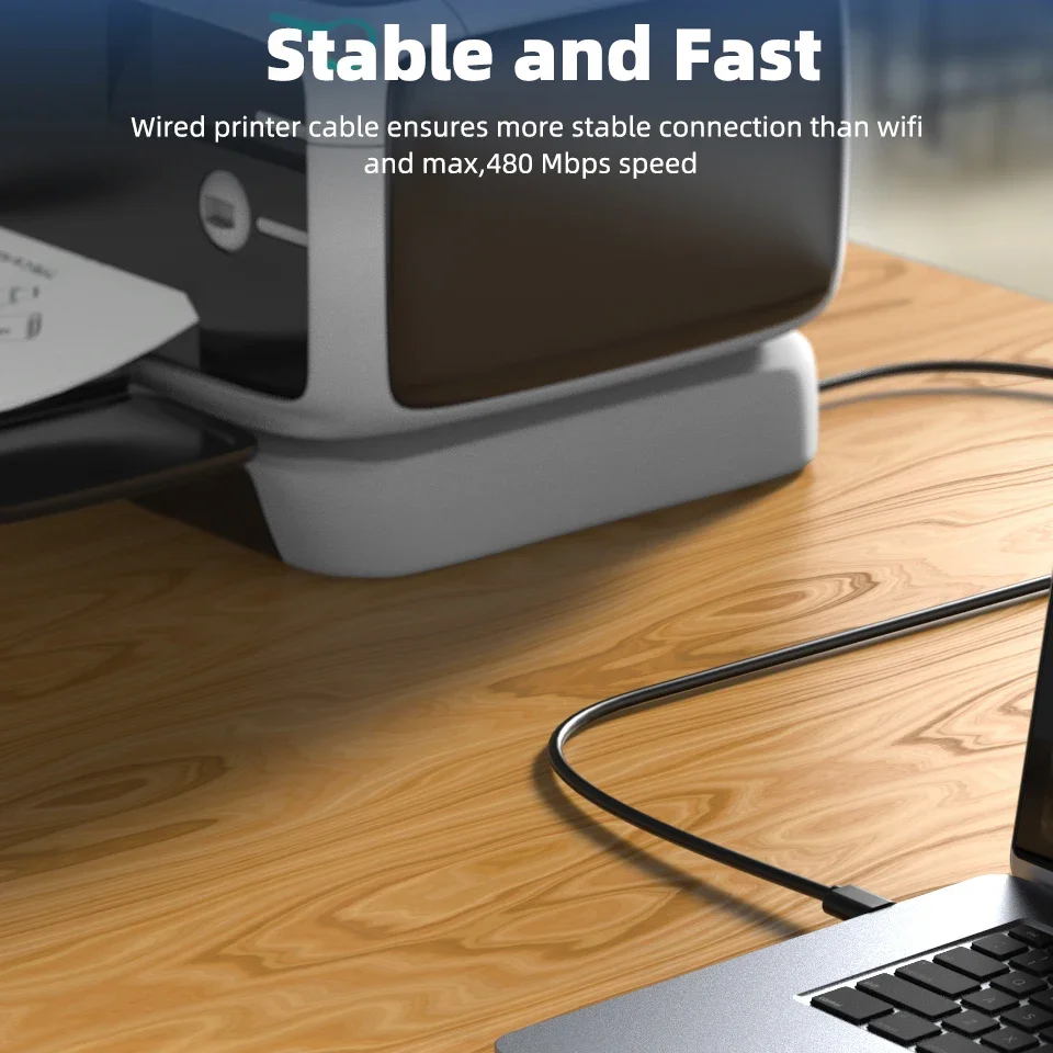 High-Speed USB 3.0 Printer Cable - Durable Extension