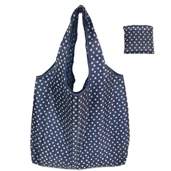Eco-Friendly Foldable Tote Bag | Reusable Large-Capacity Grocery and Shopping Bag (Dots)